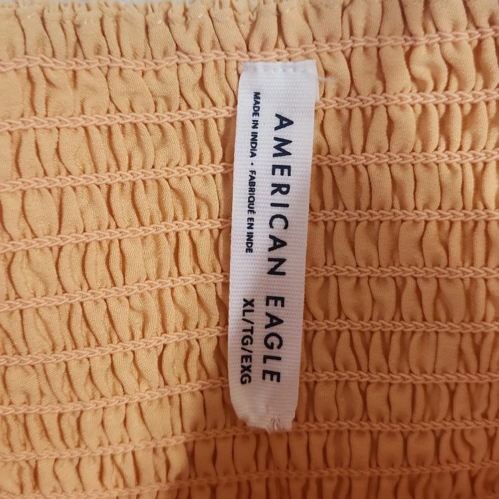 New American Eagle Orange Scalloped Midi Dress Size XL - Picture 6 of 11